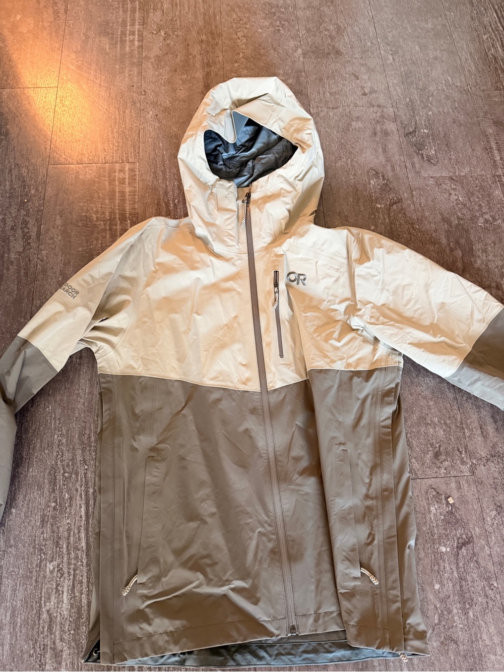 Outdoor Research Hooded Shell Jacket - Light Gray & Charcoal -Foray 3L